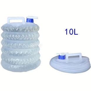 ViO PE-FT 10l, Каністра пакет для води складана з ручкою та краном, трансформер, 10 л, прозора