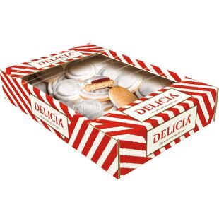 Delicia, 1 кг, Деліція, Печиво в молочній глазурі зі смаком вишні