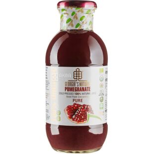 Georgia`s Natural Pomegranate, 0,3 л, Сік органічний Гранатовий 100% Джорджіас Натурал, без цукру, скло