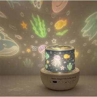 Музыкальный ночник-проектор с разными сюжетами, 360°