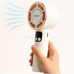 Ручний міні-вентилятор з функціює холодний компрес, акумуляторний, білий, 10W