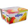 Alpro Strawberry-Banana and Peach-Pear, 4 шт. х 125 г, Йогурт соевый Клубника-Банан и Персик-Груша, с витаминами, стакан, 2.1%