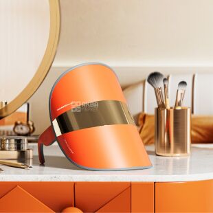 TOUCHBeauty TB-2386, Косметологічна LED-маска зі світлодіодною терапією для догляду за шкірою обличчя Тач Б'юті, помаранчева