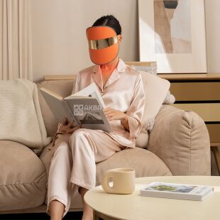 TOUCHBeauty TB-2386, Косметологічна LED-маска зі світлодіодною терапією для догляду за шкірою обличчя Тач Б'юті, помаранчева