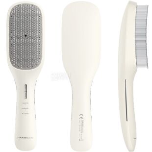 TOUCHBeauty TB-2441, Мікрострумова багатофункціональна щітка з вібромасажем для волосся та шкіри голови 4в1 Тач Б'юті, біла