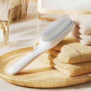 TOUCHBeauty TB-2441, Микротоковая многофункциональная щетка с вибромассажем для волос и кожи головы 4в1 Тач Бьюти, белый