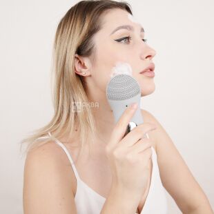 TOUCHBeauty TB-1788, Силіконова щітка для очищення обличчя з вібрацією Тач Б'юті, айворі