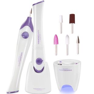TOUCHBeauty TB-1335, Набор для маникюра и педикюра с UF-лампой и 5 фрезами Тач Бьюти, белый