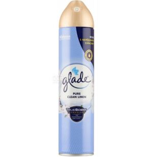 Glade Pure Clean Linen, 300 мл, Освежитель воздуха Свежесть белья Глейд