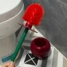 ViO, Йоржик для унітазу червона Вишня, пластиковий, 38х13 см