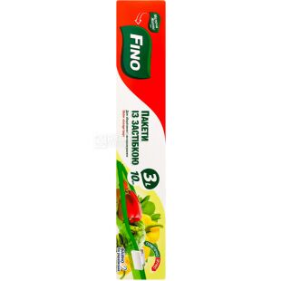 Fino, 10 шт., Пакеты-слайдеры для хранения и заморозки, 3 л