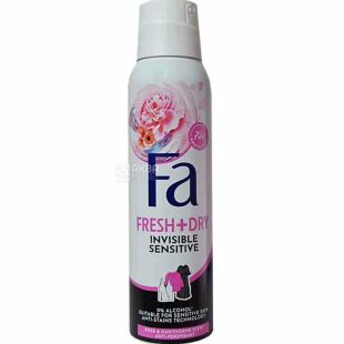 Fa Invisible Sensitive, 150 ml, Deodorant-antiperspirant with Rose scent, spray