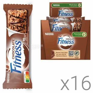 Fitness, Упаковка 16 шт. х 23.5 г, Фитнес, Батончик злаковый с шоколадом