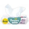 Pampers Sensitive, 4 х 52 шт., Памперс, Серветки вологі дитячі, без клапана