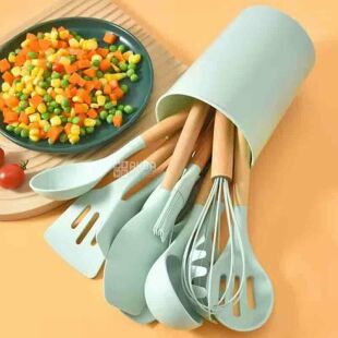 Набір кухонного приладдя з антипригарним покриттям, 12 предметів, термостійкий, тіфані