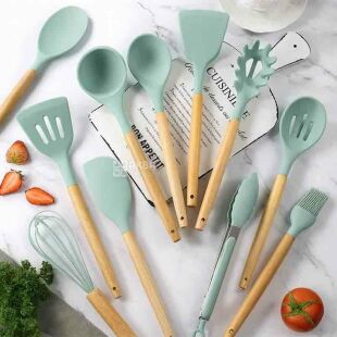 Набір кухонного приладдя з антипригарним покриттям, 12 предметів, термостійкий, тіфані