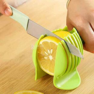 Кухонний тримач для безпечної нарізки фруктів та овочів, салатовий