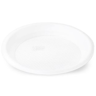 Промтус, Тарілки пластикові десертні круглі, 10 шт., Ø 16 см, білі