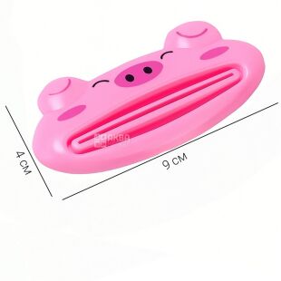 Выдавливатель для зубной пасты Розовая Свинка, пластиковый