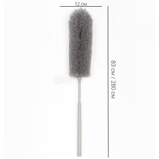 Щетка для уборки с телескопической ручкой, 280 см, серая