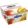 Alpro Strawberry-Banana and Peach-Pear, 4 шт. х 125 г, Йогурт соевый Клубника-Банан и Персик-Груша, с витаминами, стакан, 2.1%