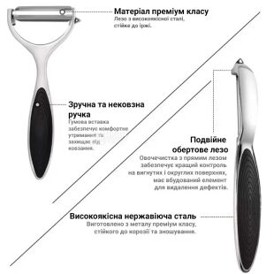 Набор металлических овощечисток с эргономичной ручкой