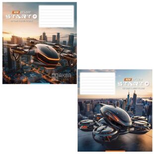 Школярик, 12 листов, Тетрадь в косую линию, в ассортименте