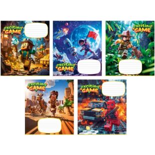 Школярик, 12 листов, Тетрадь в косую линию, в ассортименте