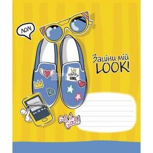 Школярик, 1 шт., Тетрадь на скобе в линию, 36 листов, в ассортименте