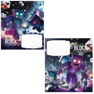 Школярик, 12 листов, Тетрадь в косую линию, в ассортименте