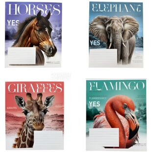 Школярик, 12 листов, Тетрадь в косую линию, в ассортименте