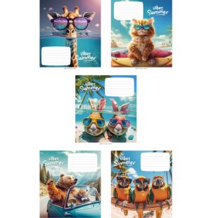 Школярик, 24 листа, Тетрадь в линию, в ассортименте