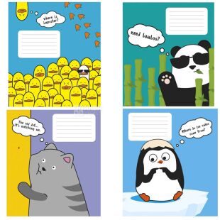 Школярик, 18 л, Зошит в клітинку, в асортименті