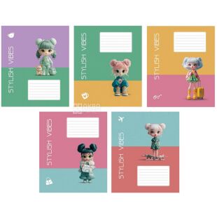 Школярик, 18 л, Тетрадь в клетку, в ассортименте