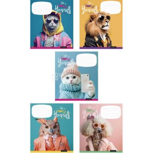 Школярик, 24 листа, Тетрадь в клетку, в ассортименте