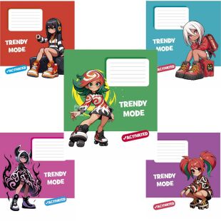 Школярик, 24 листа, Тетрадь в клетку, в ассортименте