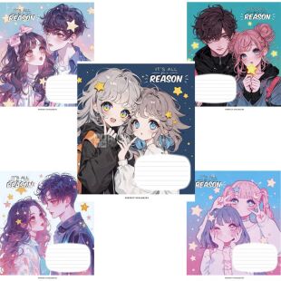 Школярик, 24 листа, Тетрадь в клетку, в ассортименте