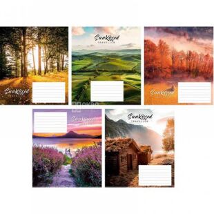 Школярик, 18 листов, Тетрадь в линейку, в ассортименте