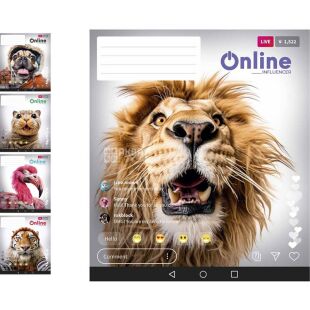 Школярик, 48 листов, Тетрадь в клетку, в ассортименте