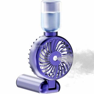 ViO HF-5, Вентилятор акумуляторний з розпилювачем та підставкою для телефона, складаний, фіолетовий