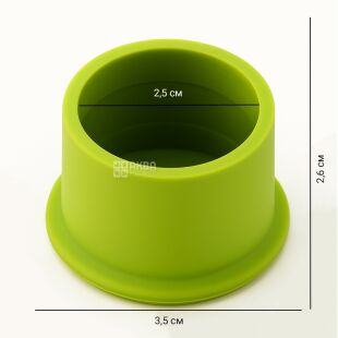 ViO, Крышка многоразовая силиконовая для винных бутылок, зеленая, 1 шт.