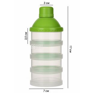 Универсальный контейнер для детской смеси, 4 х 100 мл, прозрачный, пластиковый