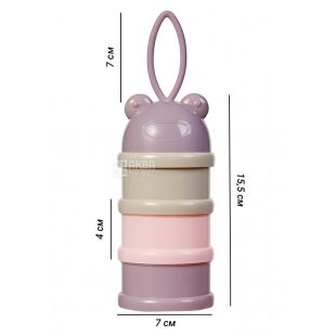 Універсальний контейнер для дитячої суміші, 3 шт. х 110 мл, кольоровий, пластиковий