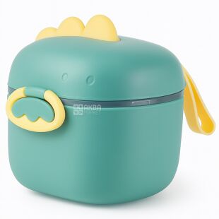 Контейнер для детской смеси с ложечкой, 400 мл, зеленый, пластиковый