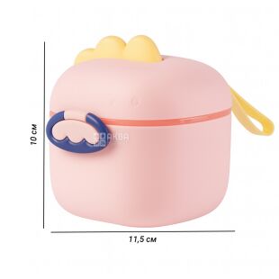 Контейнер для дитячої суміші з ложечкою, 400 мл, рожевий, пластиковий