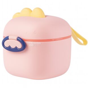 Контейнер для дитячої суміші з ложечкою, 400 мл, рожевий, пластиковий