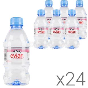  Evian, 0,33 л, Упаковка 24 шт., Евіан, Вода негазована, ПЕТ