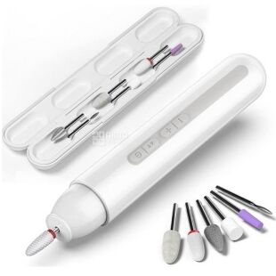 TOUCHBeauty TB-1738, Беспроводной электрический фрезер для маникюра и педикюра 6в1 Тач Бьюти, белый