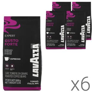 Lavaza Espresso Gusto Forte, Упаковка 6 шт. х 1 кг, Кофе в зернах темной обжарки Лавацца, купаж