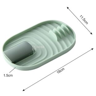 Подставка для крышек и столовых аксессуаров с поддоном, пластиковая, зеленая